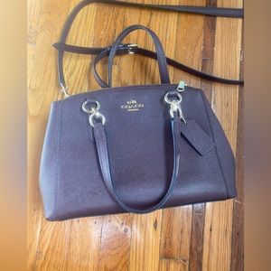 COACH Purple Violet Crossgrain Leather Mini CHRISTIE Satchel crossbody